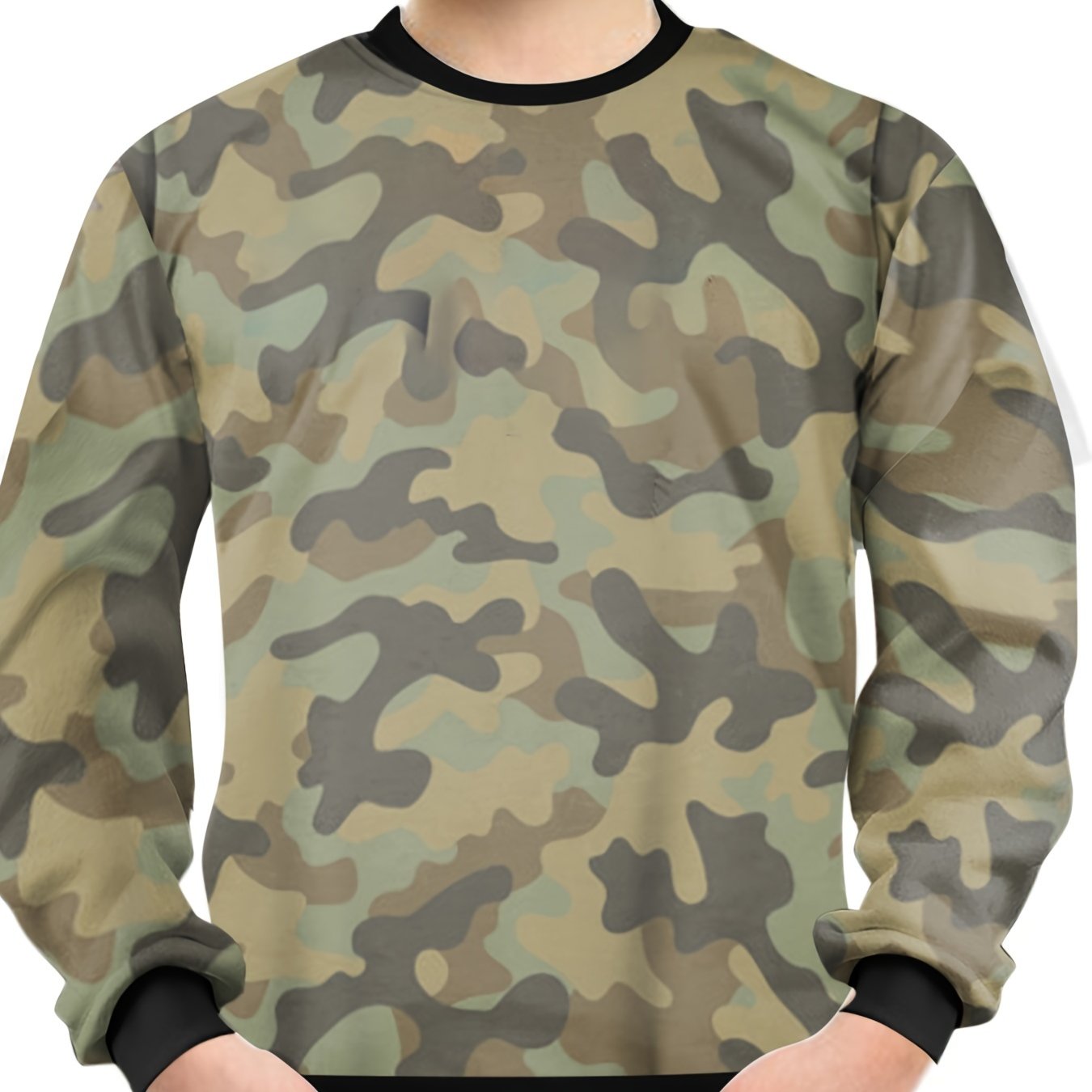 Kids Camo Printed Sweatshirt Long Sleeve Round Neck Pullover Top