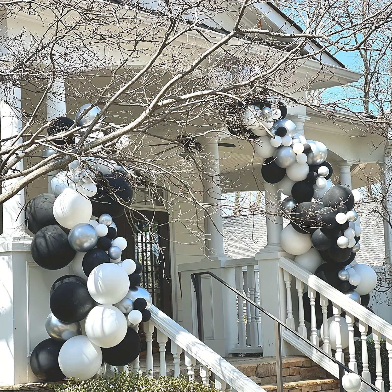Silvery Balloons Garland Arch Kit - Graduation Birthday Anniversary Decor