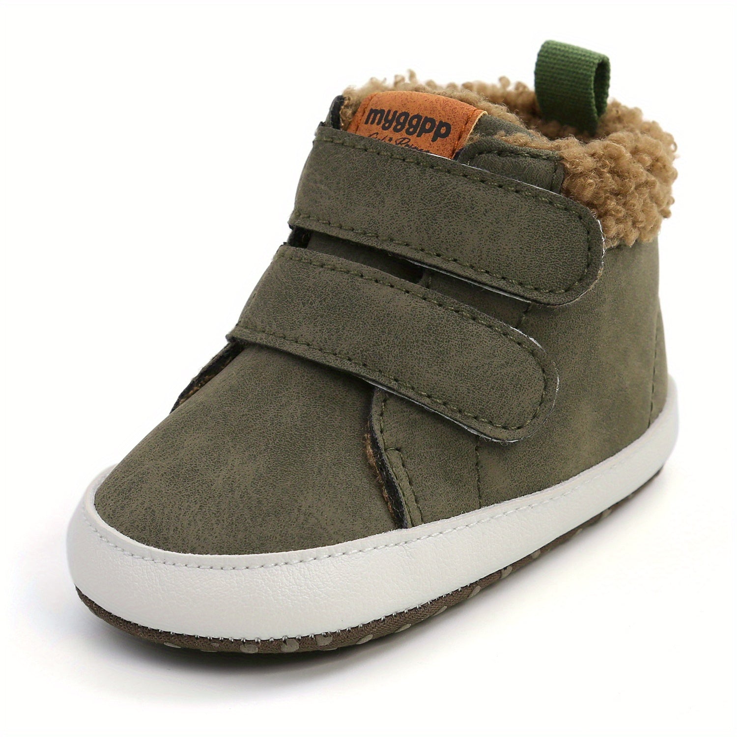 Cozy Hook and Loop Baby Boys Boots - Soft & Warm Fleece Lined Winter Shoes