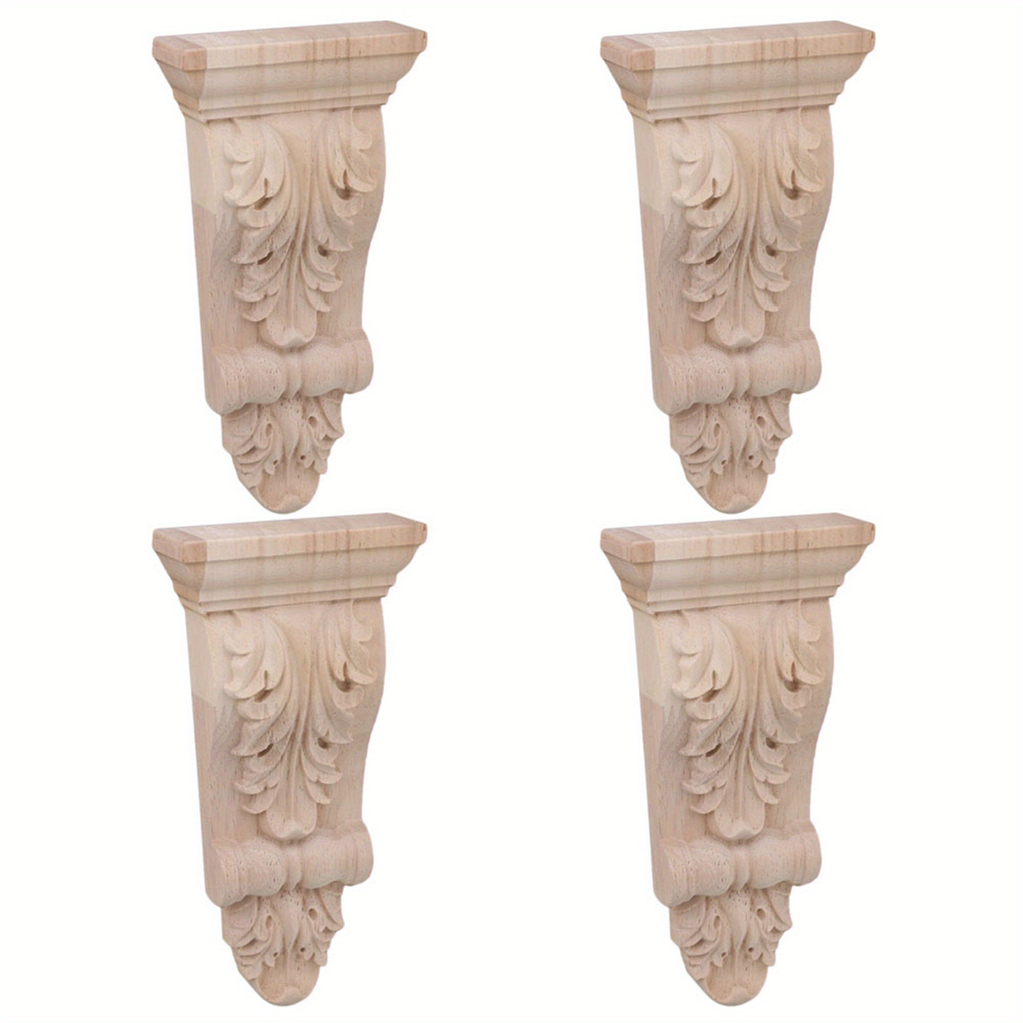 4pcs European Style Wood Carved Onlay Appliqu Frame for Restaurant Decor