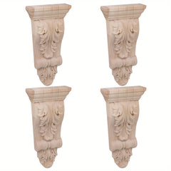 4pcs European Style Wood Carved Onlay Appliqu Frame for Restaurant Decor