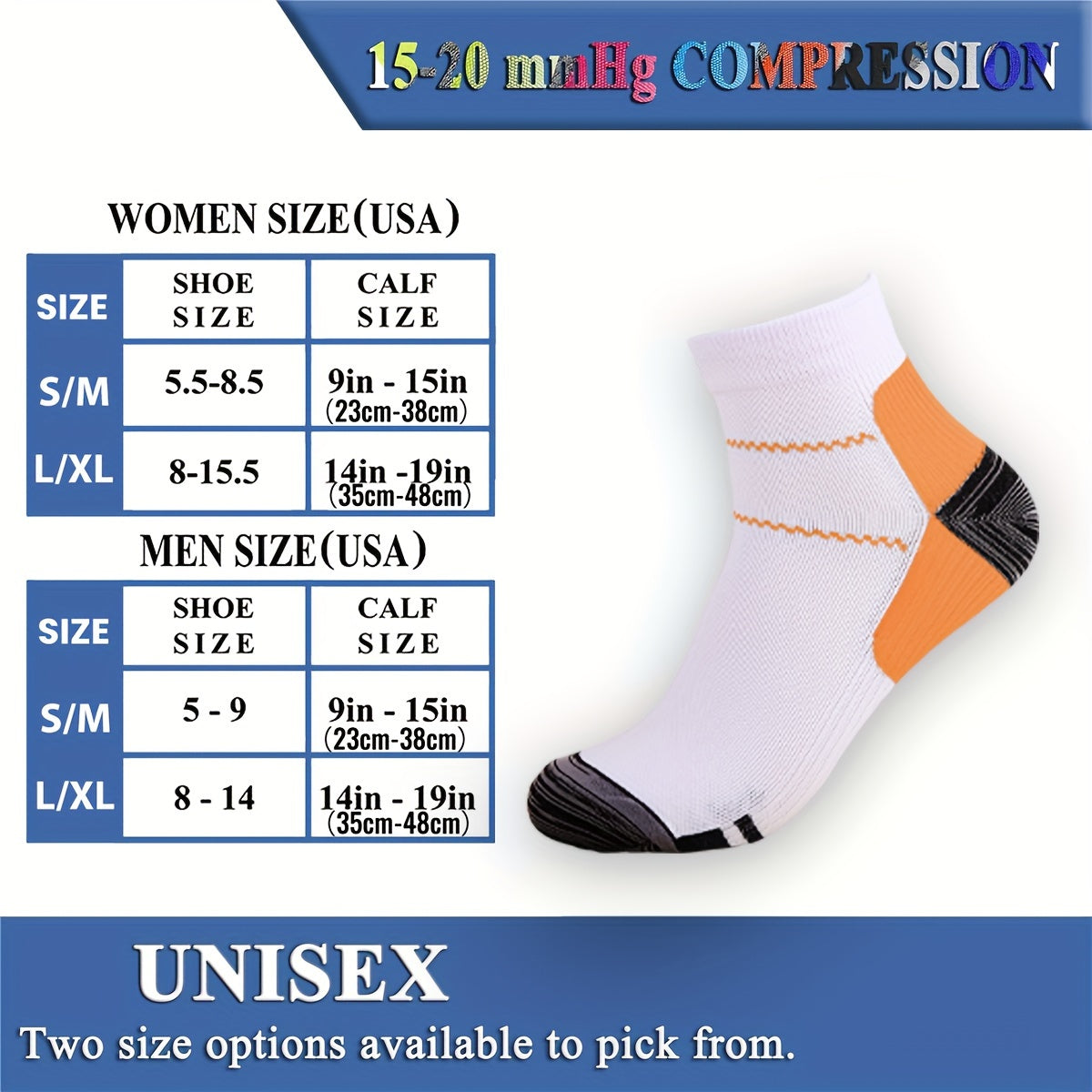 Breathable Compression Socks with Arch Support - Athletic Ank
