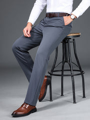 Men's Solid Stretchy Dress Pants for Business Wedding Party