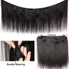 Brazilian Hair Bundles With Closure Transparent Lace Closure Human Hair Bundles