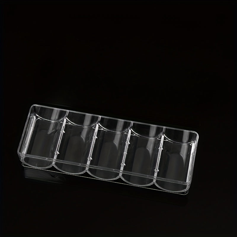 Transparent Poker Piece Storage Box Round Shape Organizer Case