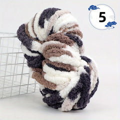 Soft Chunky Chenille Yarn for DIY Knitting, Crocheting - 250g Skein