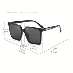 Oversized Square Sunglasses Clear Frame UV400