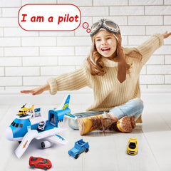 Airplane Toy with Mini Toy Cars Storage Series, Educational Toy for Kids