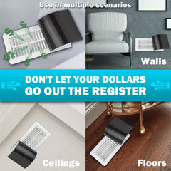 4pc Strong Magnetic Vent Covers 10x25cm Home Floor Air Vent Covers