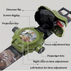 Dinosaur 3D Projector Watch Toy - 24 Patterns Creative Digital Wrist Watch