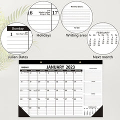 TOOUEE 18 Months 17 X 12 Large Desk Wall Calendar With To do List