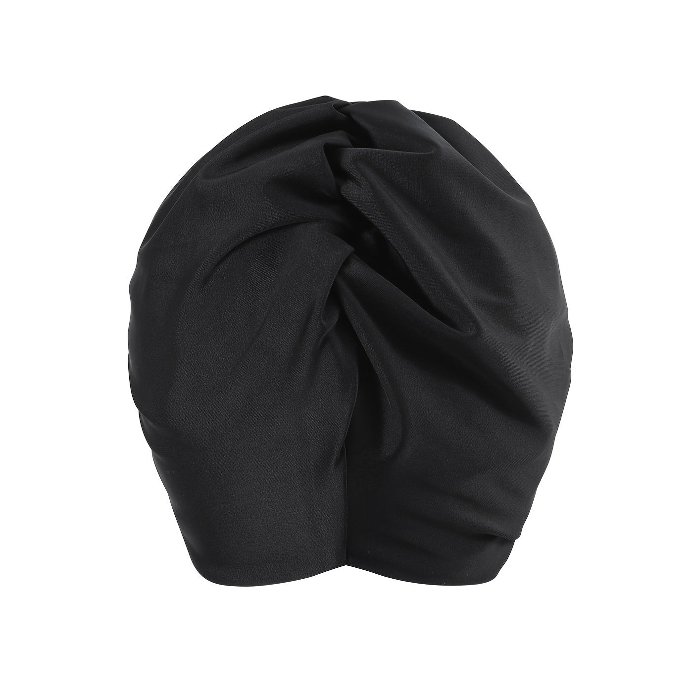 Ruched Plain Swimming Cap Ear Cover Versatile Water Sports Swim Cap