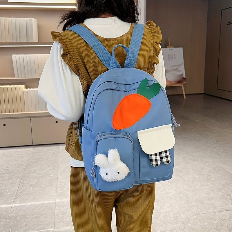 Cartoon Bunny Carrot Schoolbags for Kids