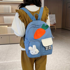 Cartoon Bunny Carrot Schoolbags for Kids