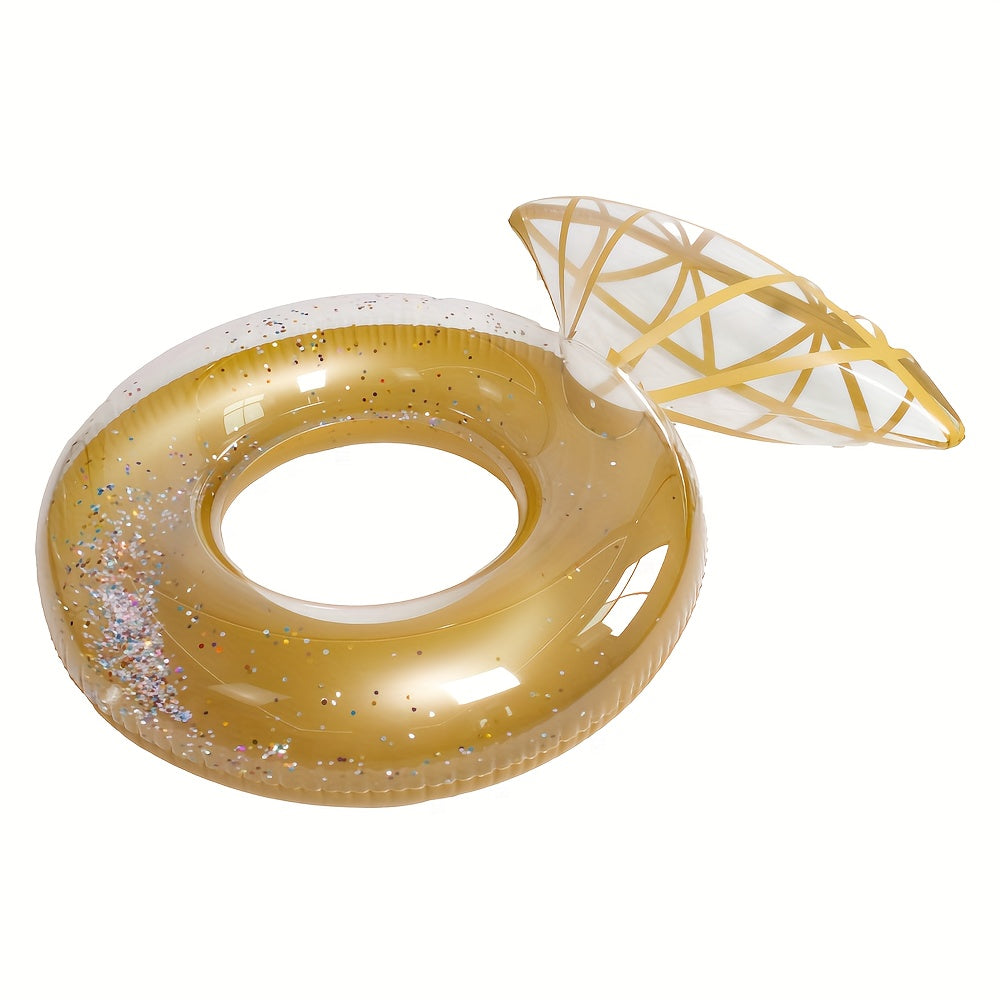 Golden Sparkling Swim Ring for Pool & Beach Parties