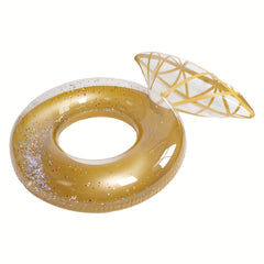 Golden Sparkling Swim Ring for Pool & Beach Parties