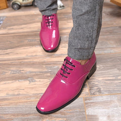Men's Bright Oxford Lace-up Dress Shoes For Dance Prom