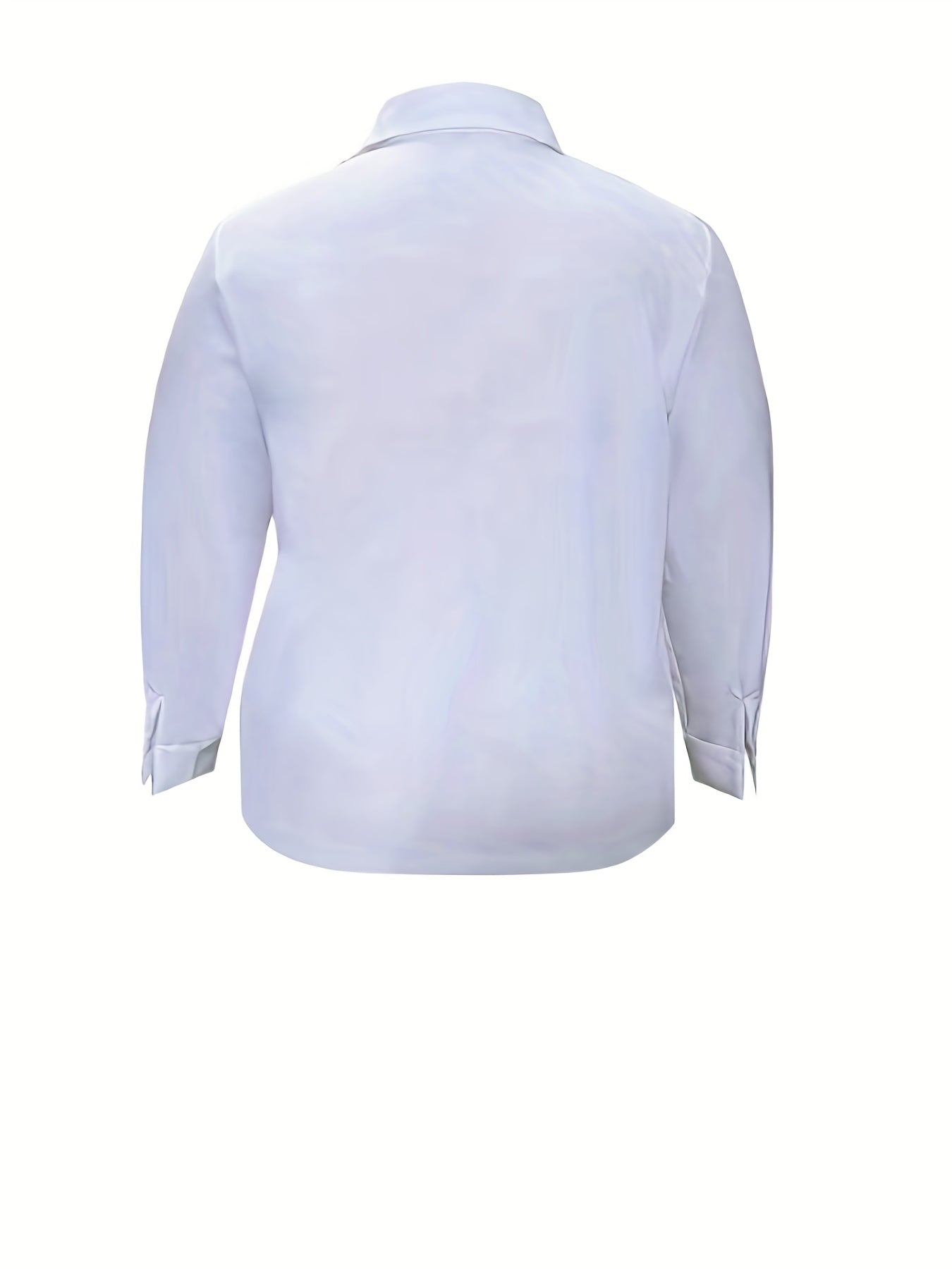 Solid Long Sleeve V Neck Blouse