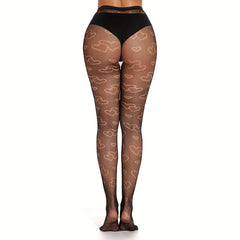 Heart Pattern Fishnet Stockings