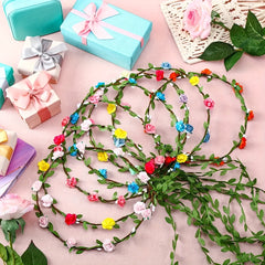 Set of 3 Bohemian Style Flower Crown Headbands - Festive Hair Accessories