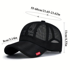 Men's Mesh Baseball Cap Breathable Dad Hat Outdoor Fishing Snapback Trucker Cap