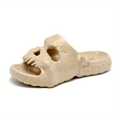 Men's Skull Non-Slip Open Toe Slides