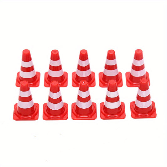 10 Mini Plastic Traffic Cones for Sports Training and Party Supplies