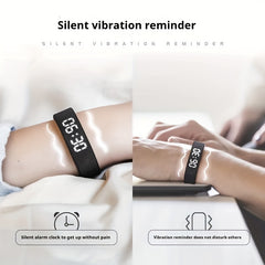 Outdoor Sport Electronic Watch USB Direct Plug-In Silicone Strap Alarm Vibration