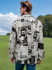 Men's Newspaper Print Casual Shirt