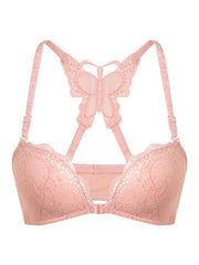 Lace Push Up Bra Embroidery Front Buckle Bra Women's Lingerie