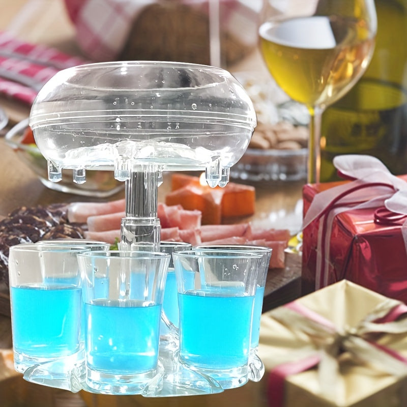 6pcs Shot Glass Dispenser Bar Diverter Holder Liquids 6 Shot Dispenser