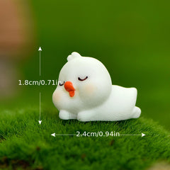 Mini Resin Reading Painting Duck Statues Landscapes DIY Fairy Garden