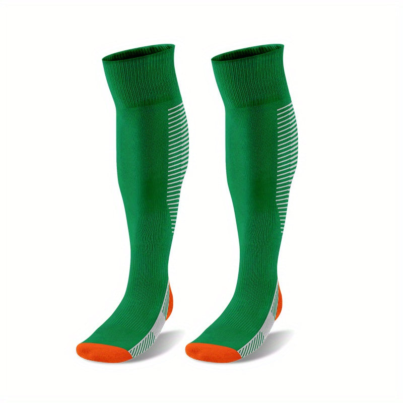 Men's Breathable Striped Thigh Soccer Socks