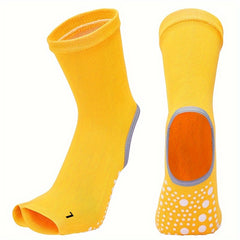 2 Toe Split Yoga Socks Non Slip Mid Calf Socks Grips Pilates Barre Ballet