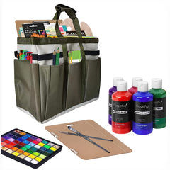 Craft & Art Tote 600D Nylon Organizer Bag with Storage Pockets