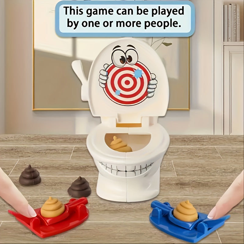 Poop Shooting Family Game Set w/ Toilet & Launchers