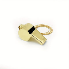 Golden Referee Whistle with Stainless Steel Lanyard