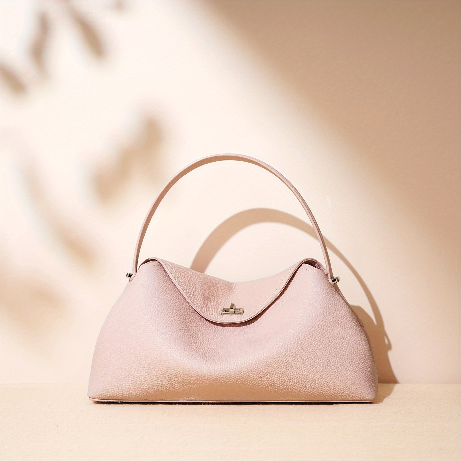 Spring Women's Leather Messenger Bag in Pink Violet