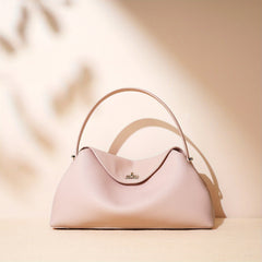 Spring Women's Leather Messenger Bag in Pink Violet