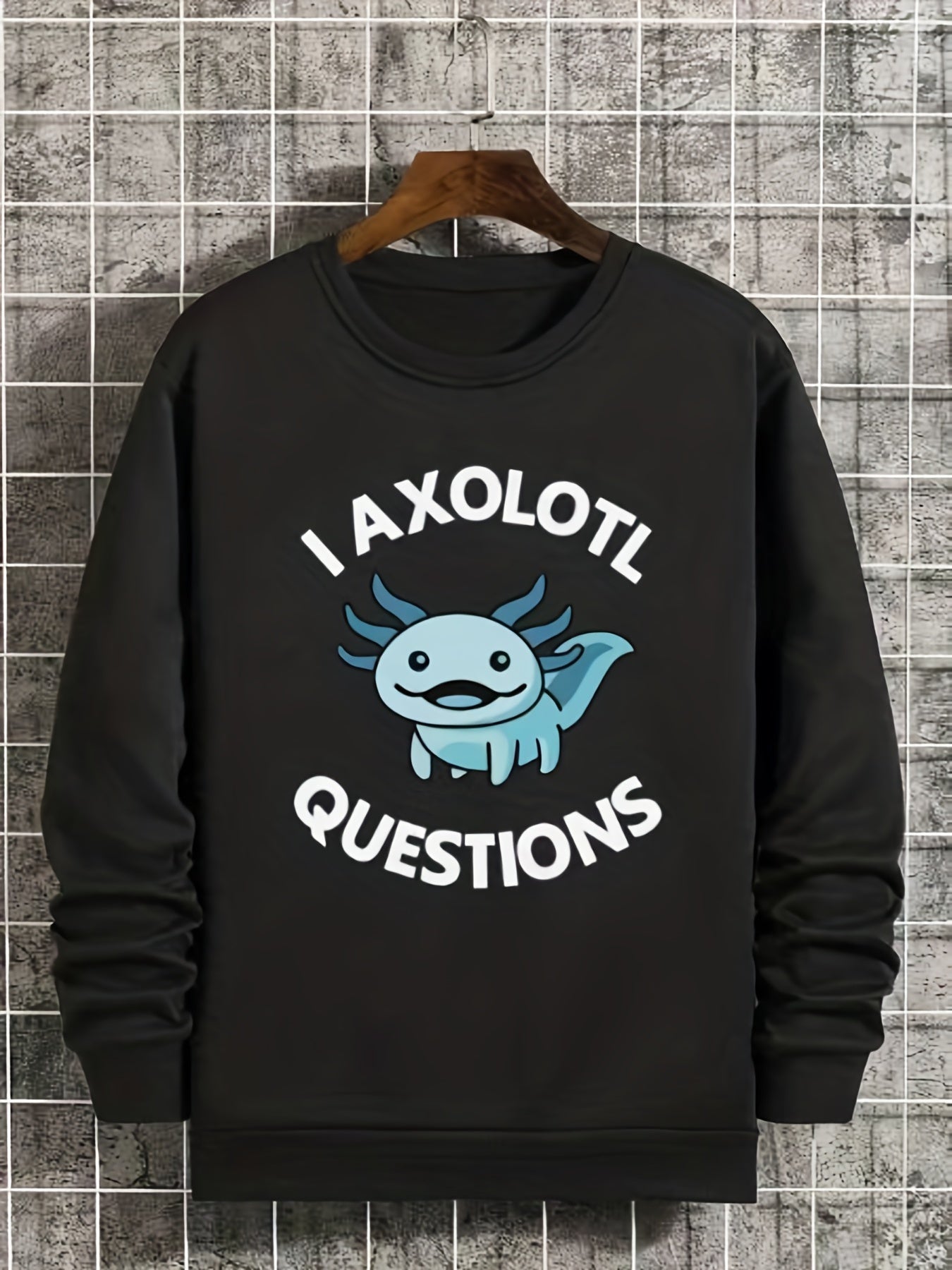 Kid's AXOLOTL Print Sweatshirt Crew Neck Long Sleeve Top