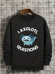 Kid's AXOLOTL Print Sweatshirt Crew Neck Long Sleeve Top