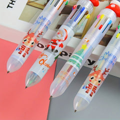 4pcs Christmas Bullet Tip Pens w/ Twistable Refills 10 Options Red Green Yellow