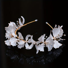 Bohemian Flower Bridal Headband with Sparkling Accents