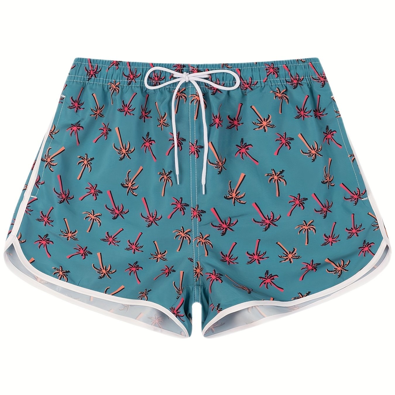 Coconut Tree Drawstring Beach Shorts for Women