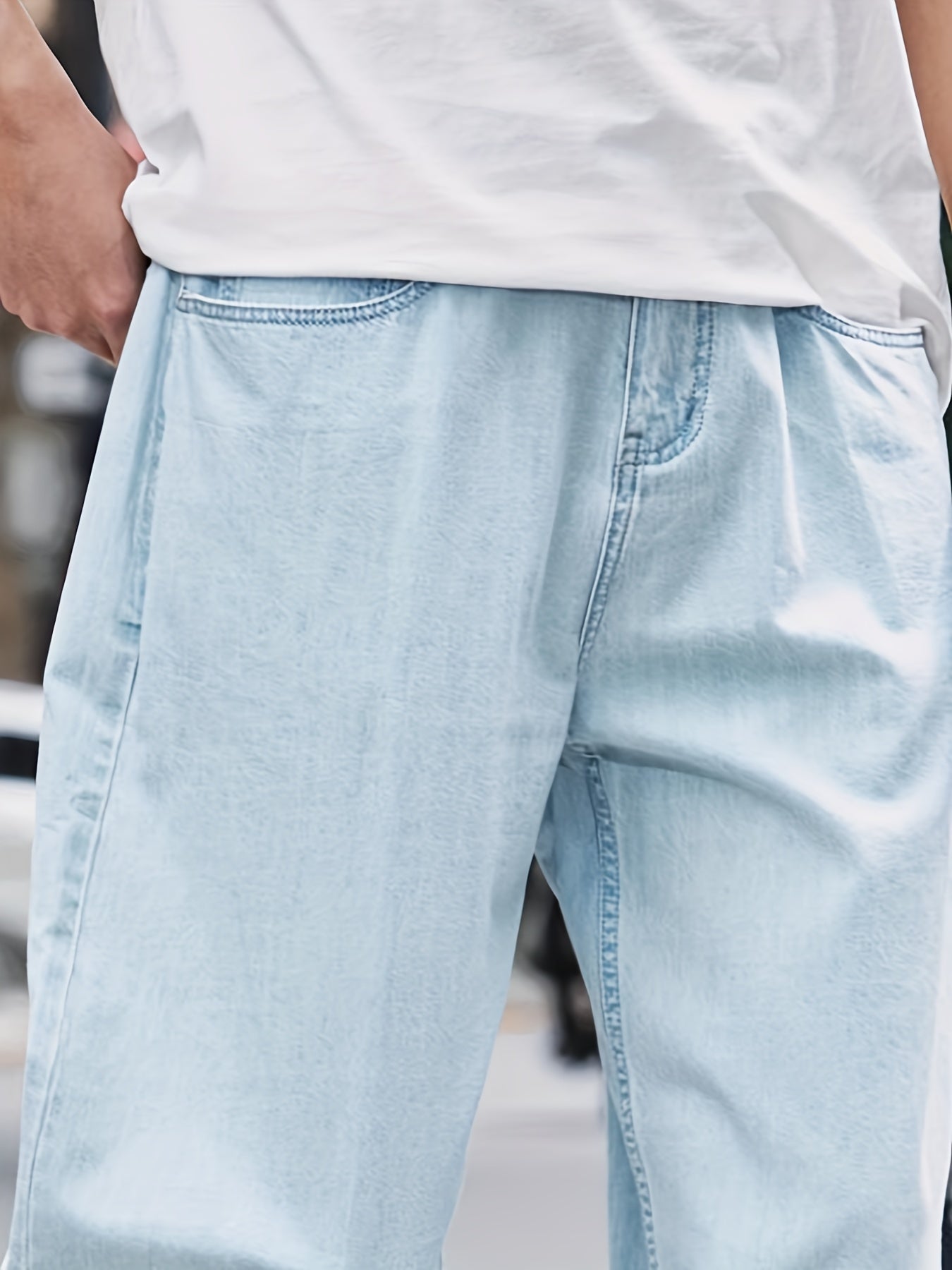 Men's Loose Denim Jeans With Pockets