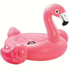 Flamingo Swim Ring with Handles Durable PVC Lightweight for Beach & Pool Parties