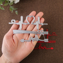 1pc Heart Cutting Dies 3D Love Letter Metal Die Cuts Happy Valentine Stencil