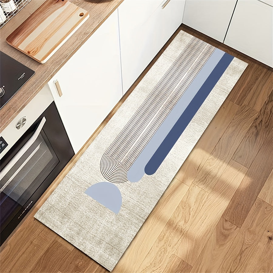Light Runner Rug Grey Washable Carpet Delicate Hemming Floor Mat
