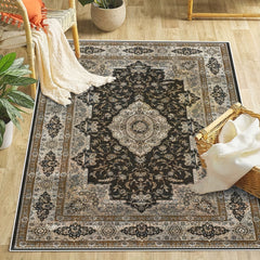Vintage Boho Area Rug 2X6ft Non-slip Low Pile Carpet for Outdoor Garden Patio