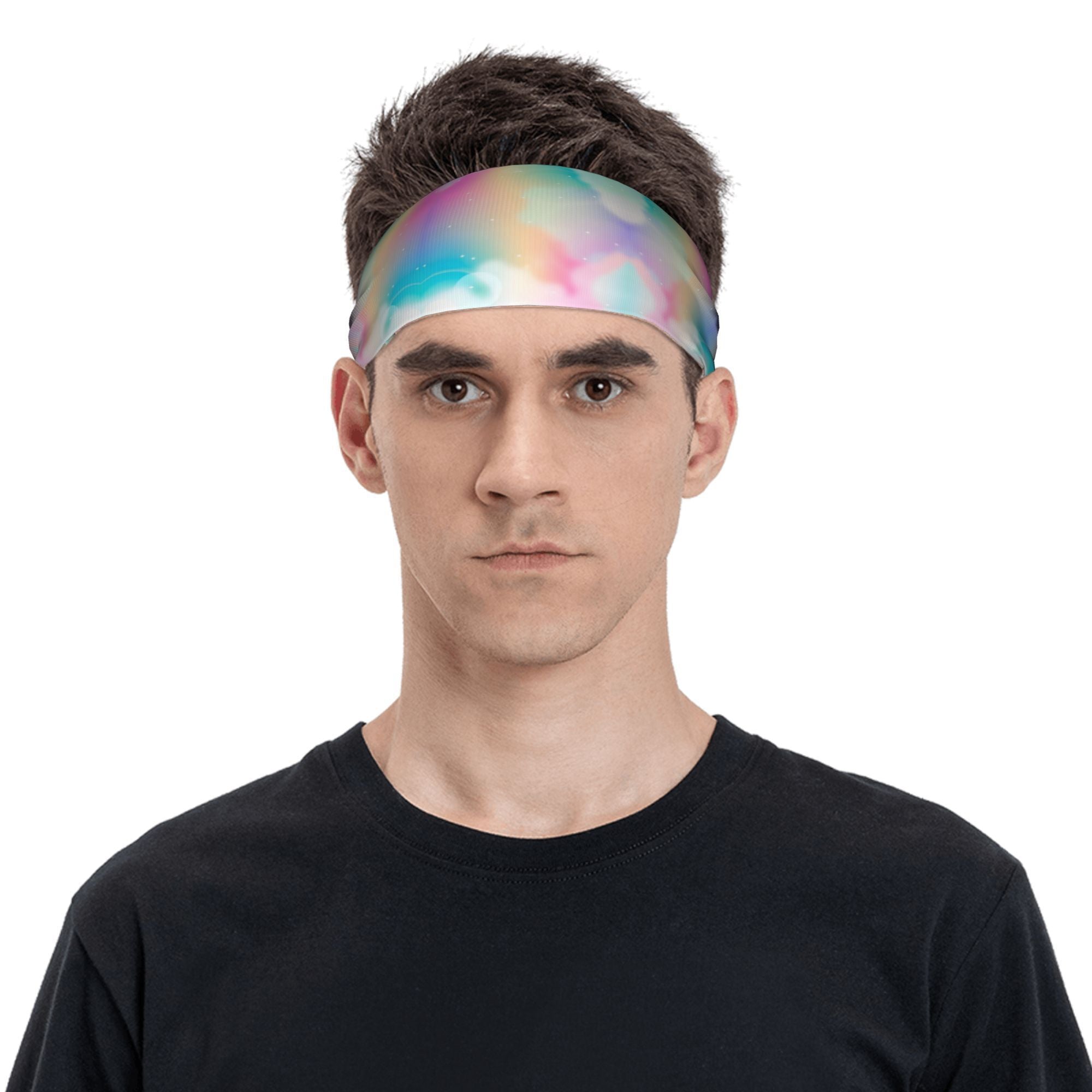 Pastel Rainbow Headband Non Slip Hairband Iridescent Purple Pink Green Teal